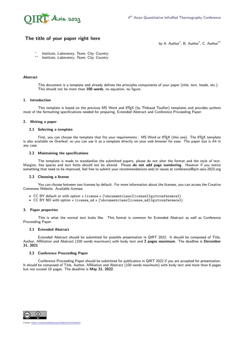 QIRT ASIA 2023 paper template