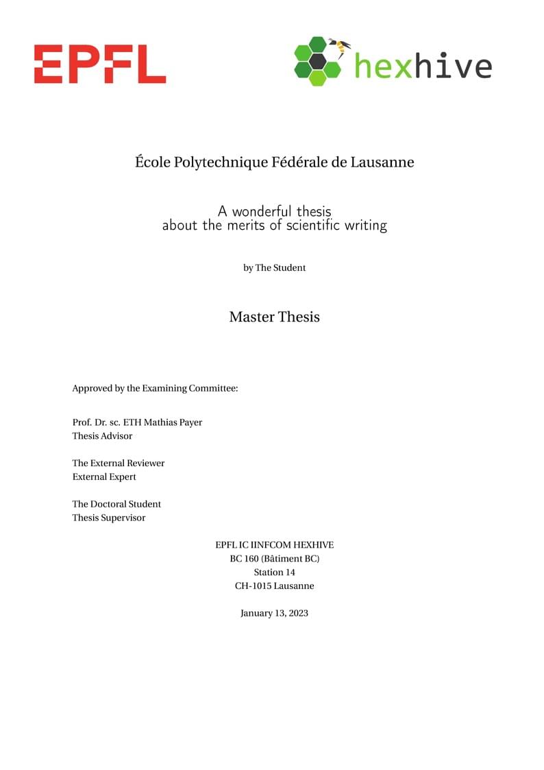 EPFL Template for Theses and Projects