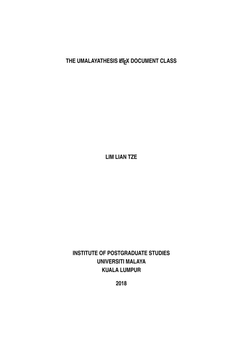 Universiti Malaya Thesis Template