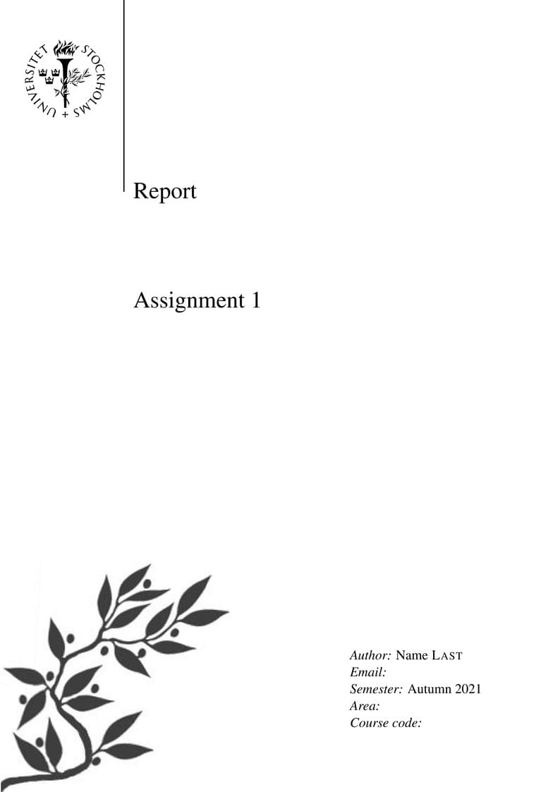Stockholm University Report Template