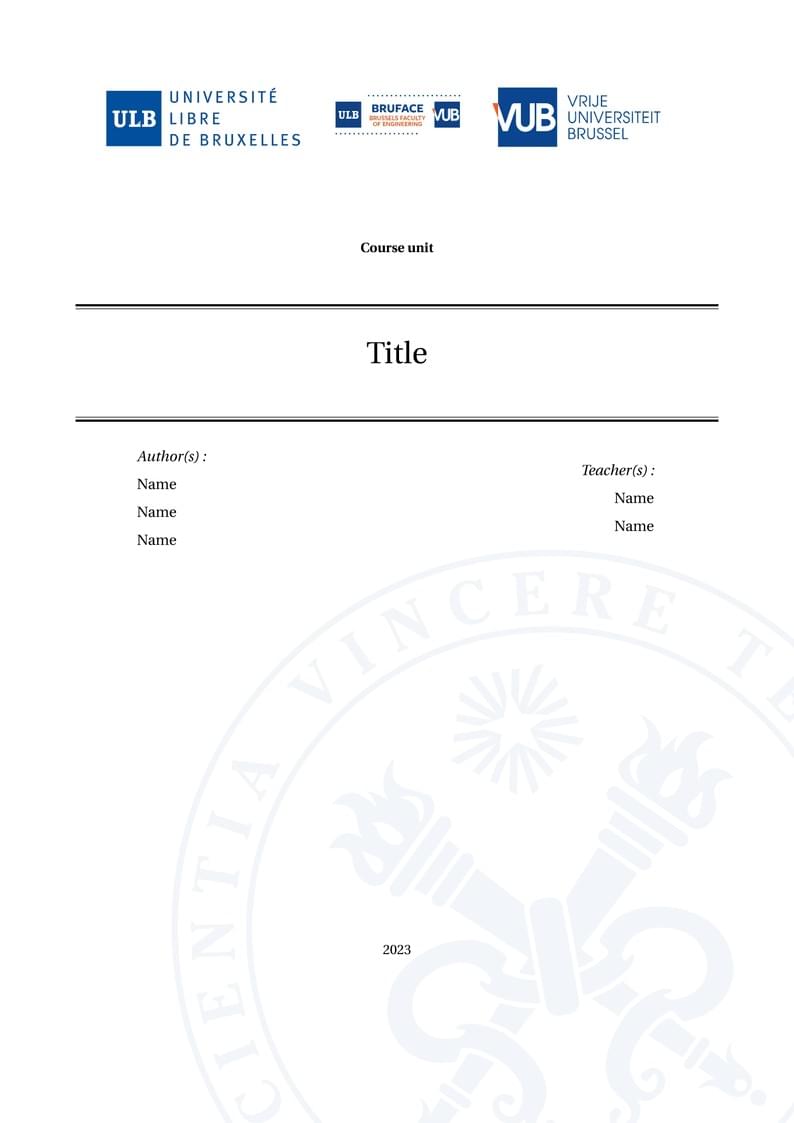 ULB - VUB - Bruface report template
