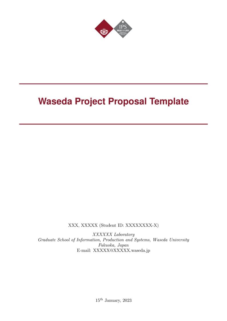 Waseda Project Proposal Template