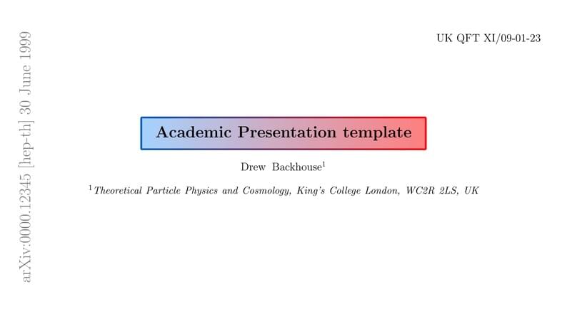 Academic Presentation Template