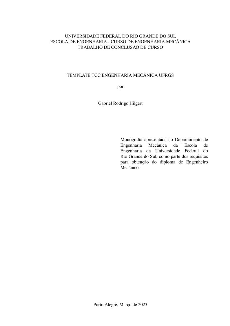 Template TCC Engenharia Mecânica UFRGS