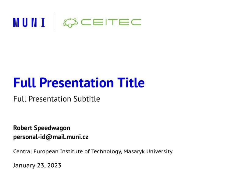 A Beamer Theme for the Central European Institute of Technology at the Masaryk University in Brno