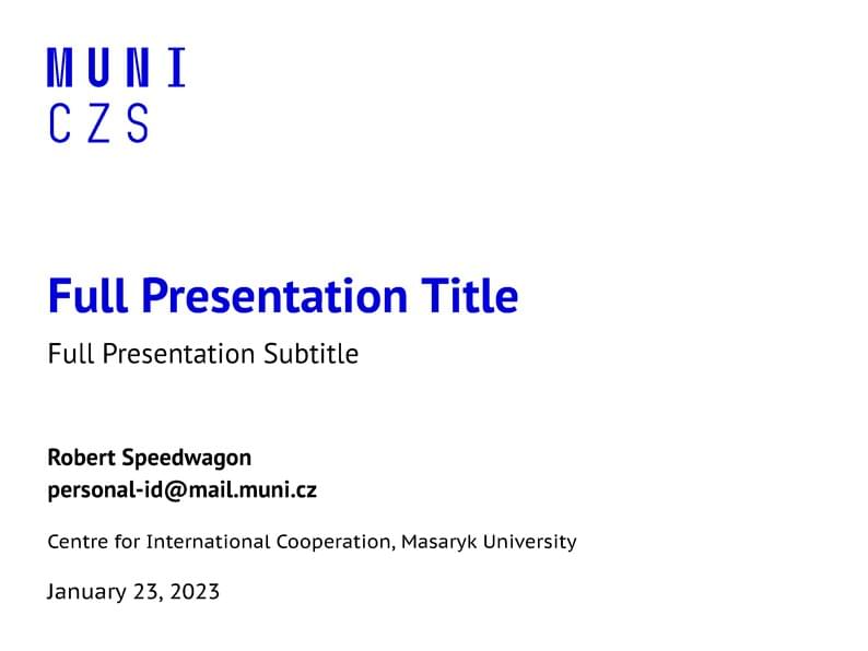 A Beamer Theme for the Centre for International Cooperation at the Masaryk University in Brno