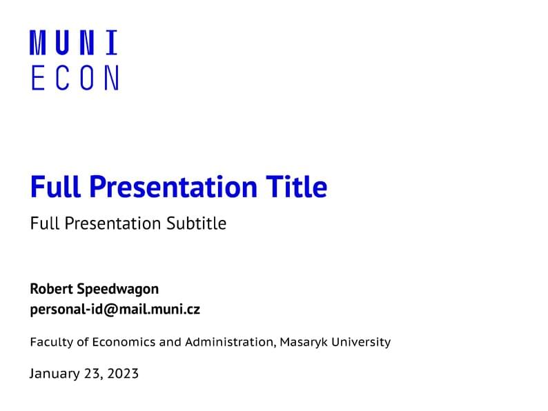 A Beamer Theme for the Faculty of Economics and Administration at the Masaryk University in Brno