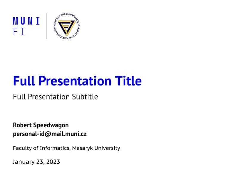 A Beamer Theme for the Faculty of Informatics at the Masaryk University in Brno