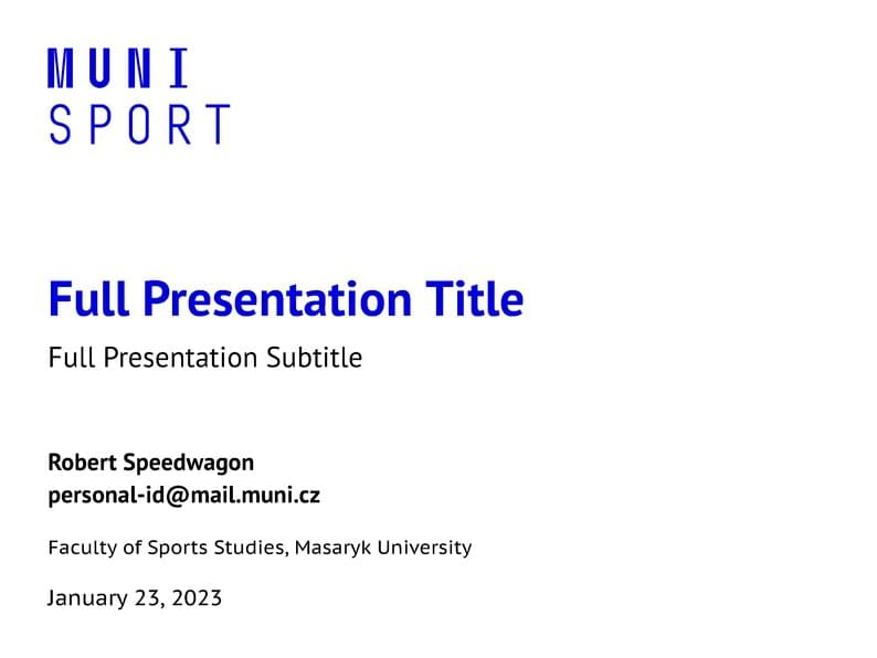 A Beamer Theme for the Faculty of Sports Studies at the Masaryk University in Brno