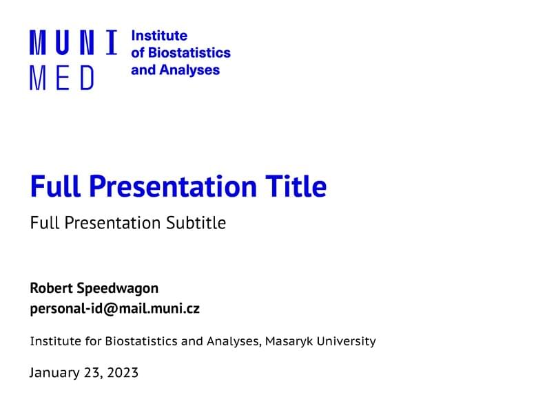 A Beamer Theme for the Institute for Biostatistics and Analyses at the Masaryk University in Brno