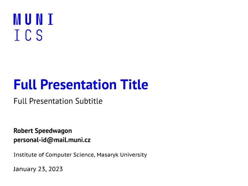 A Beamer Theme for the Institute of Computer Science at the Masaryk University in Brno