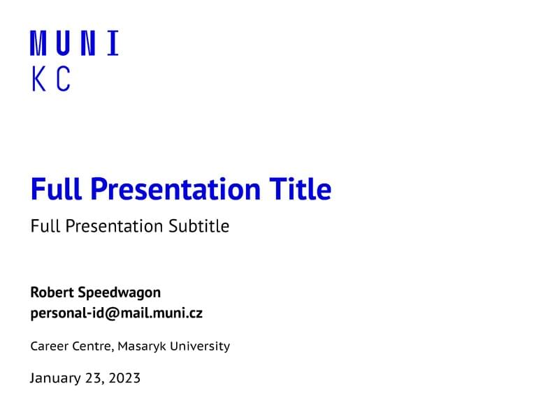 A Beamer Theme for the Career Centre at the Masaryk University in Brno