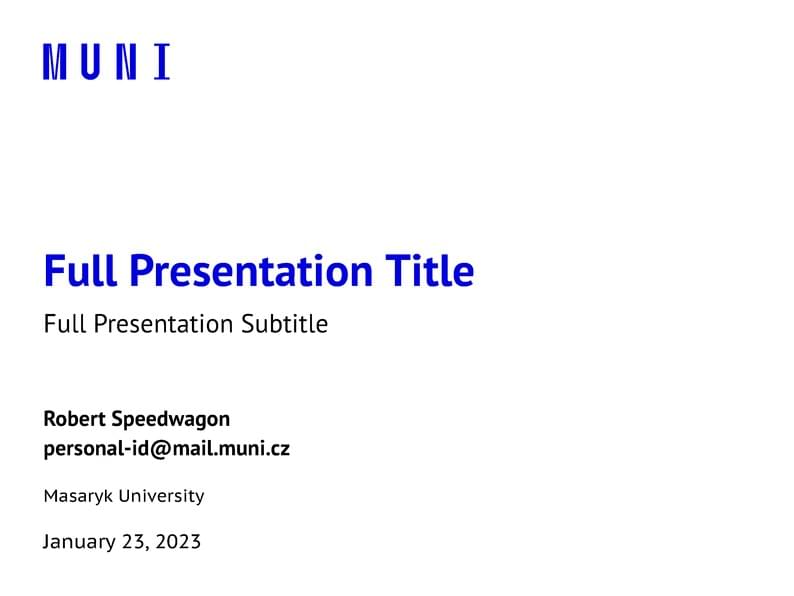 A Beamer Theme for the Masaryk University in Brno