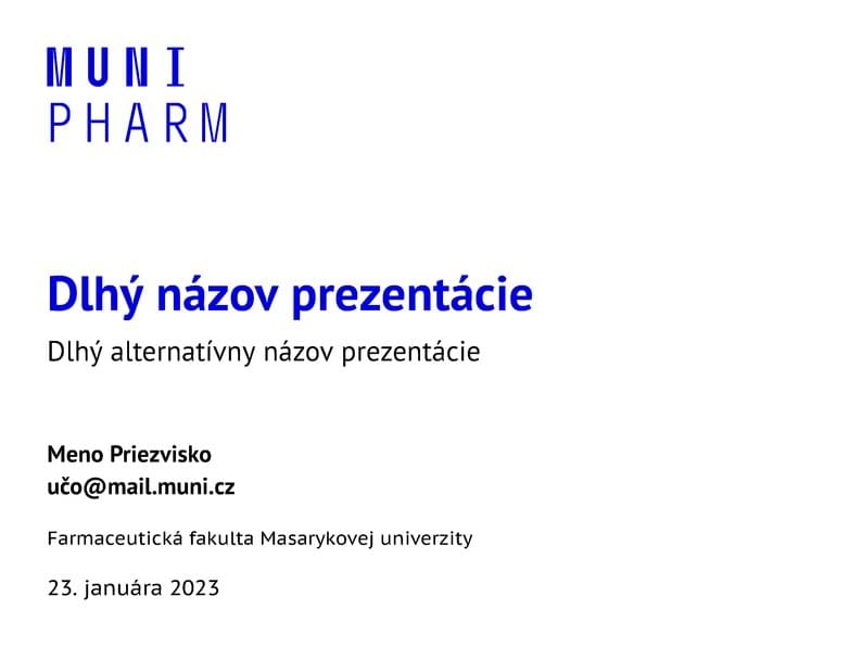 A Beamer Theme for the Faculty of Pharmacy at the Masaryk University in Brno