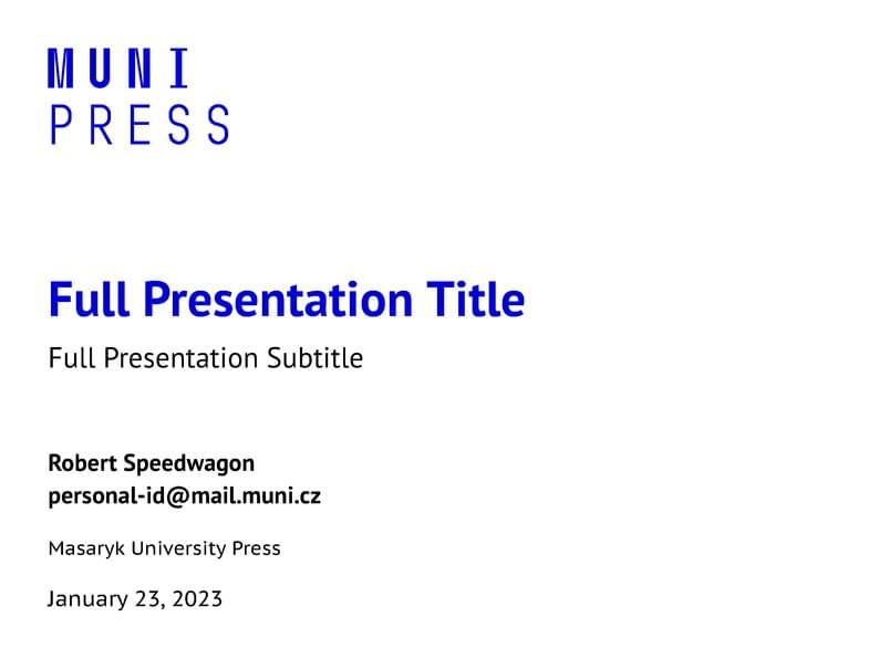 A Beamer Theme for the Masaryk University Press