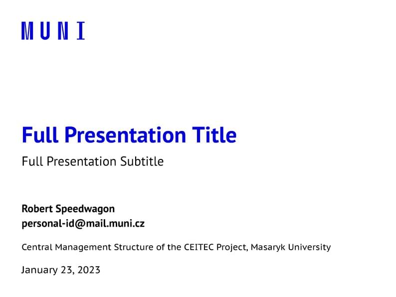 A Beamer Theme for the Central Management Structure of the Ceitec Project at the Masaryk University in Brno