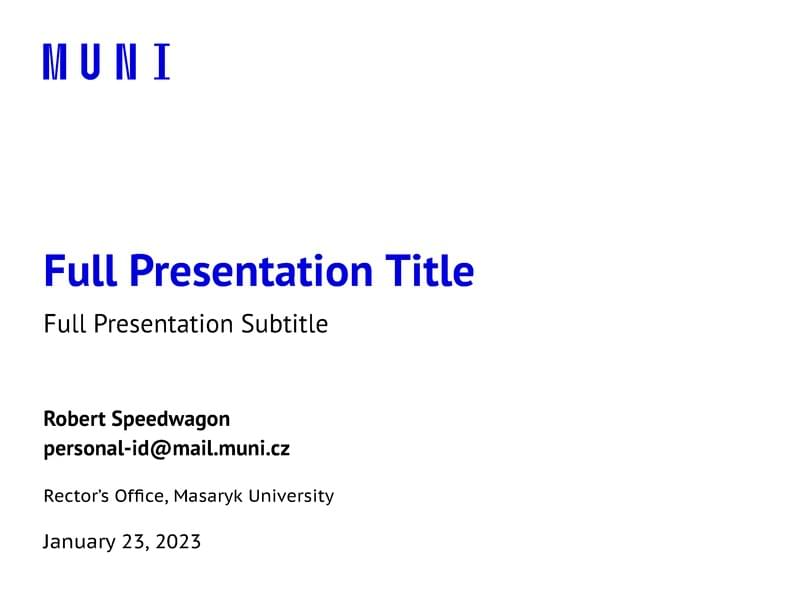 A Beamer Theme for the Rector's Office at the Masaryk University in Brno