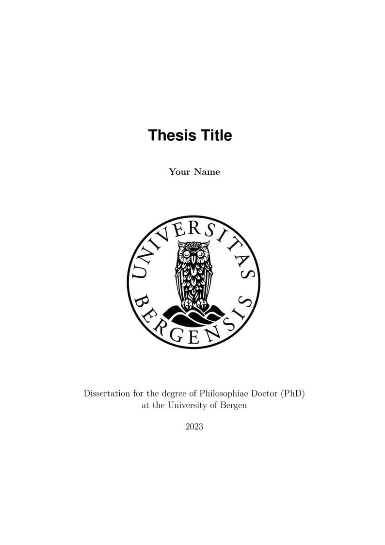 Thesis template (article-based) for University of Bergen