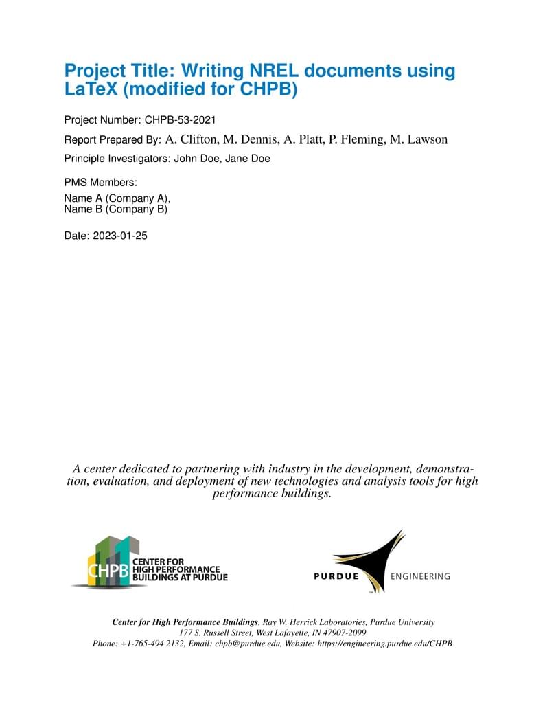 CHPB LaTeX Template