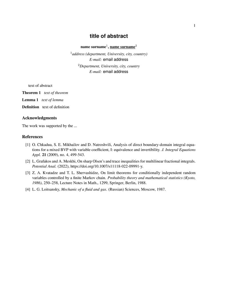 LaTeX Template for GMU Conferences