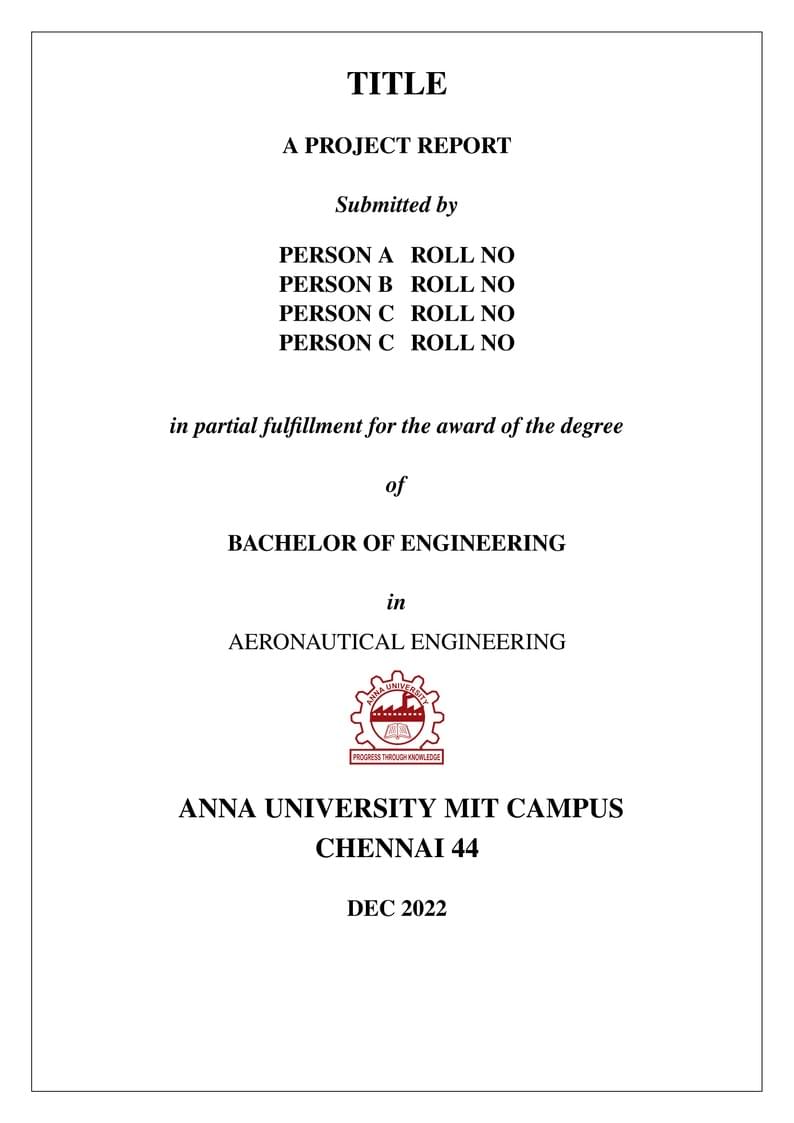 Anna University Project Report