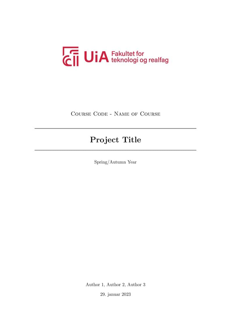 University of Agder - IKT Template