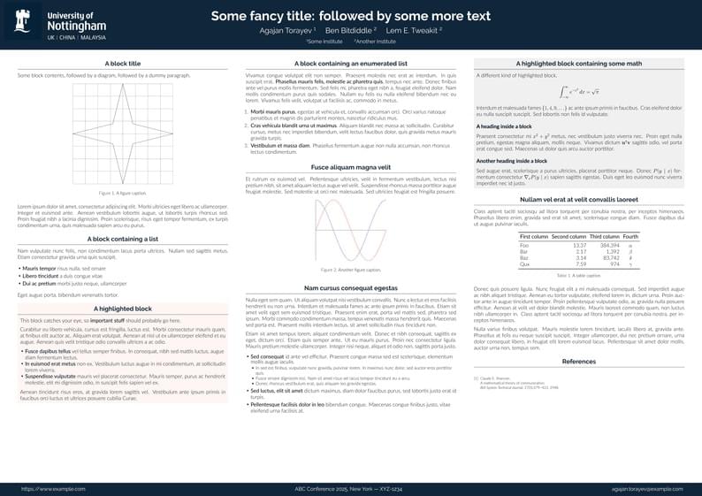 Unofficial Poster Template for University of Nottingham