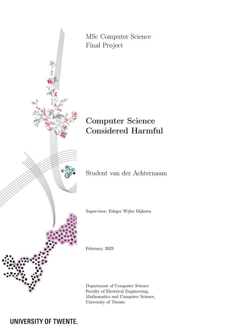 Template for the MSc Computer Science (Research Topics or Final Project), University of Twente