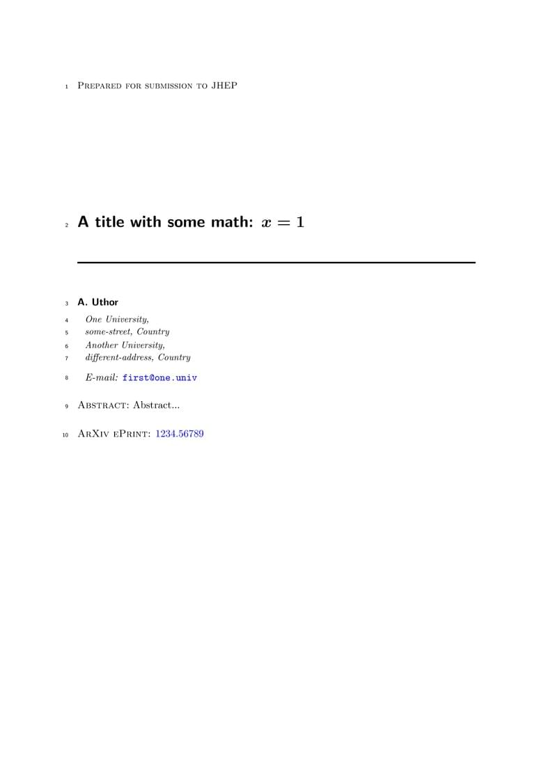 JHEP - Journal of High Energy Physics template