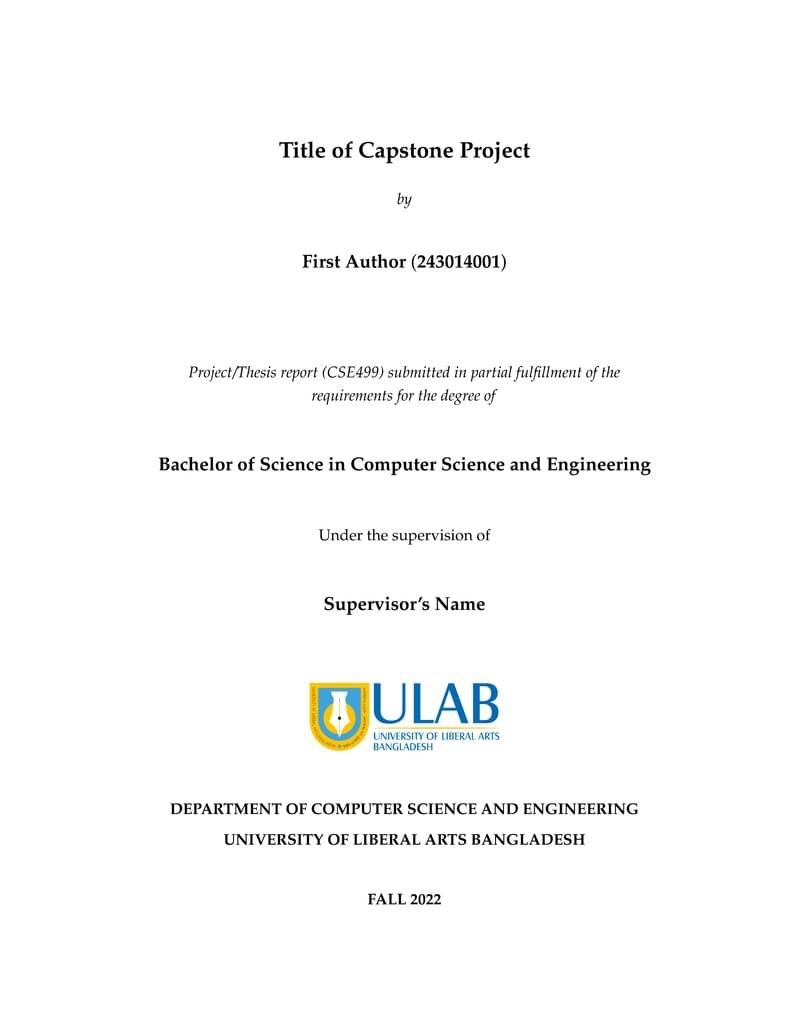 ULAB CSE499 Template
