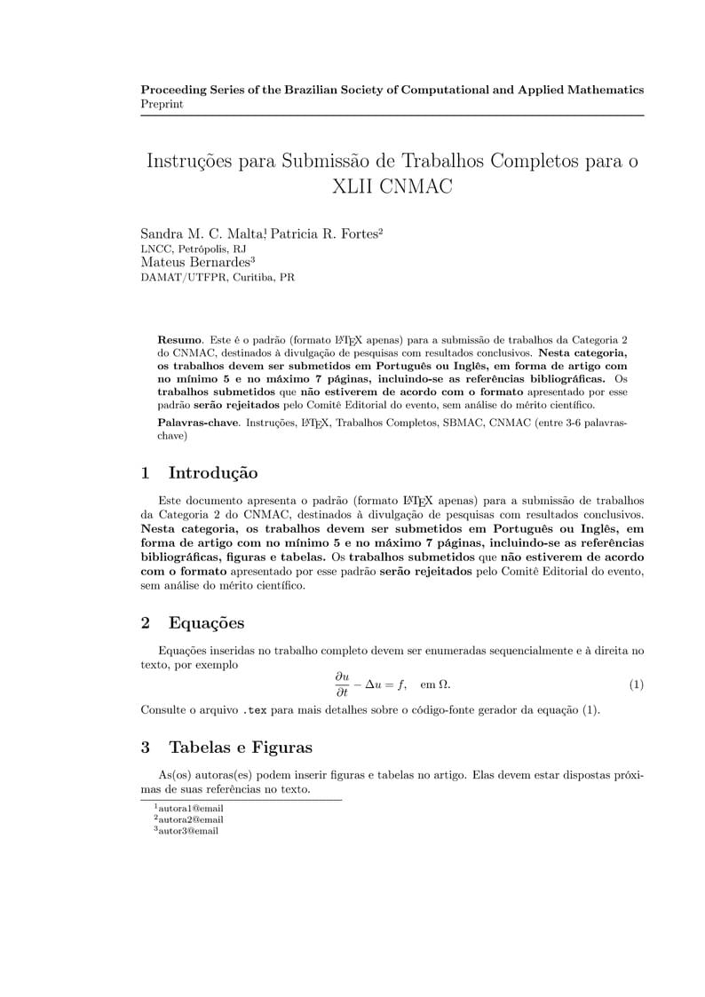 Modelo para Submissão de Trabalhos Completos para o CNMAC 2023