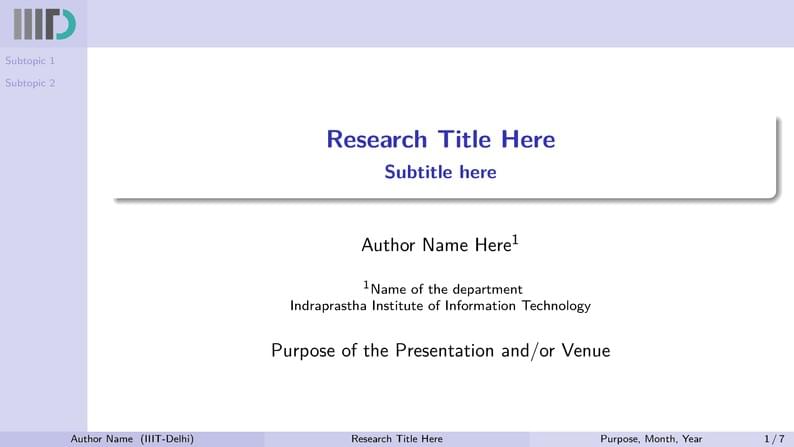 IIITD_Beamer_Template