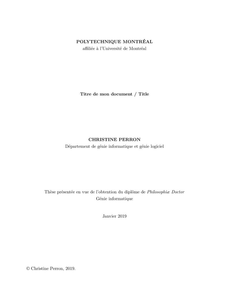 Gabarit bilingue Polytechnique Montreal