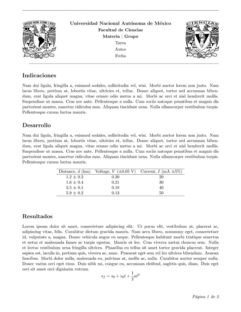 Tareas Facultad de Ciencias - UNAM
