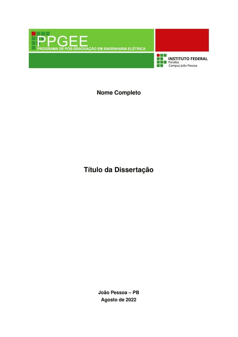 Modelo para Dissertação - PPGEE - IFPB