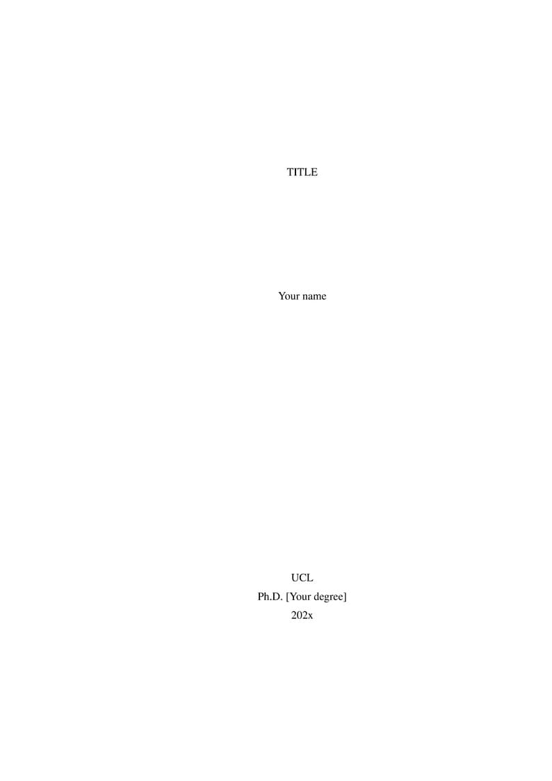 UCL CS thesis template