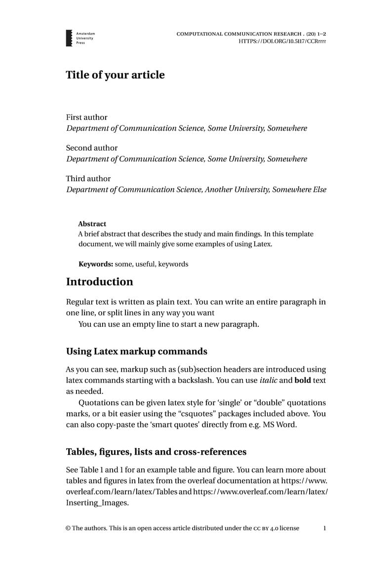 Computational Communication Research Template