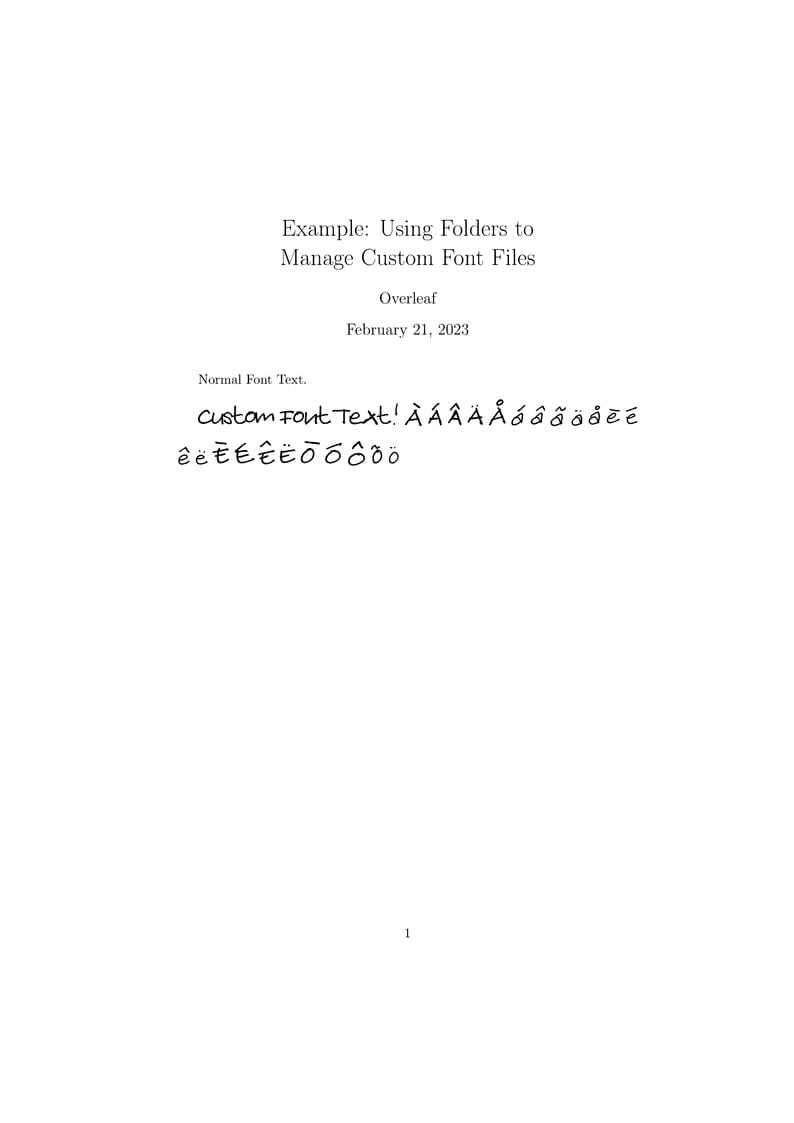 Example: Using Folders to Manage Custom Font Files