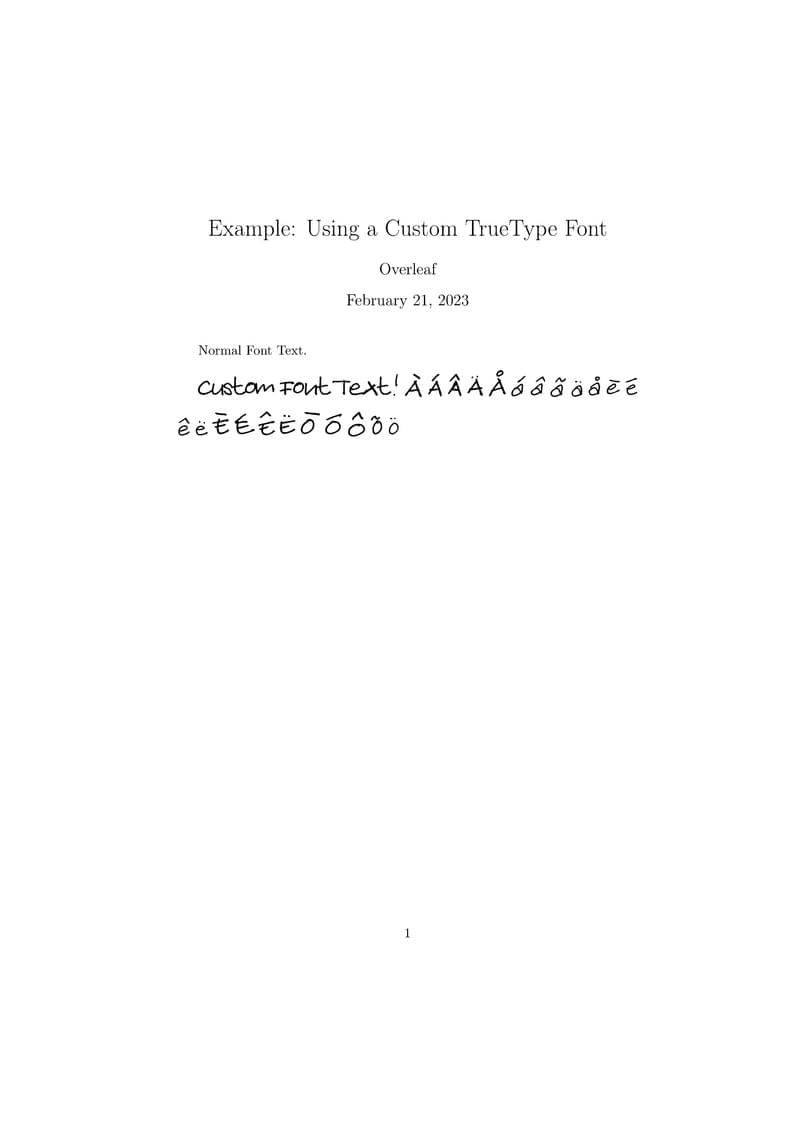 Example: Using a Custom TrueType Font