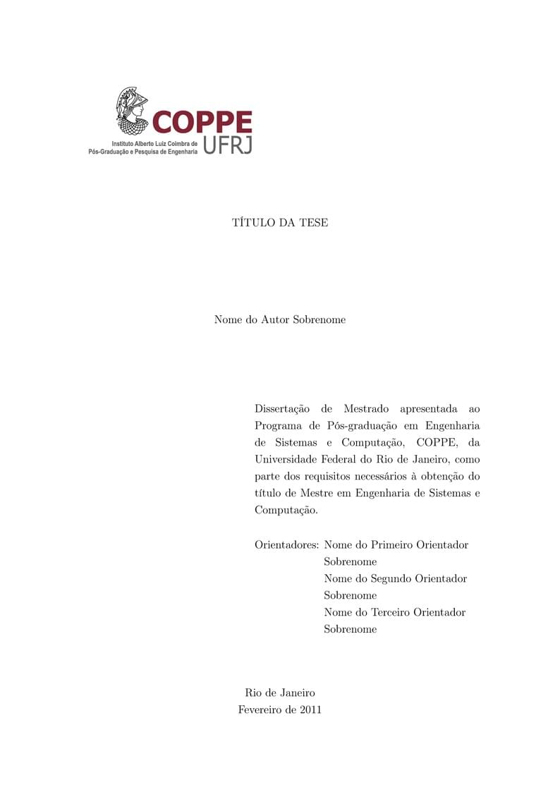 COPPE-UFRJ dissertations and thesis template