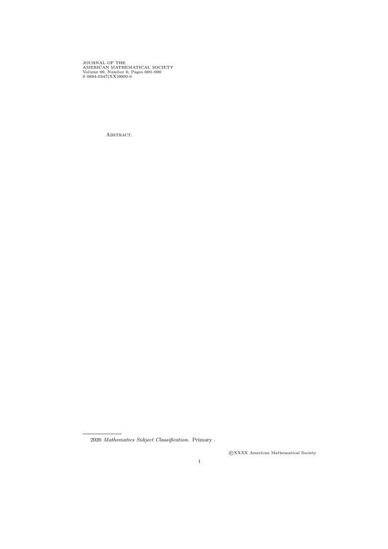 LaTeX Template for the Journal of the American Mathematical Society (JAMS)