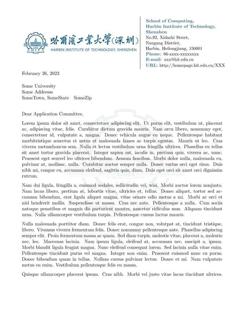 HITSZ Letter  Template