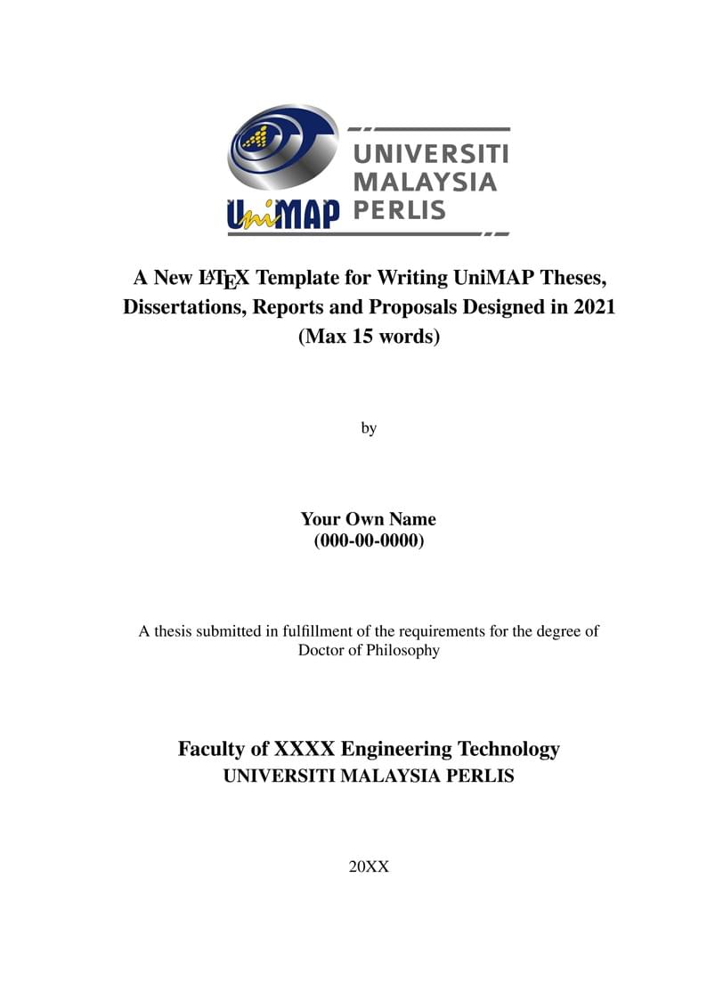 Universiti Malaysia Perlis (UNIMAP) Thesis Template