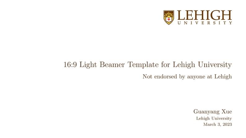 My Light Beamer Template for Lehigh University