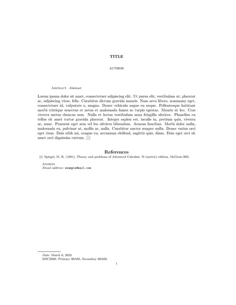 An arXiv Template