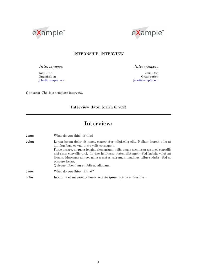 SBP Interviews Template