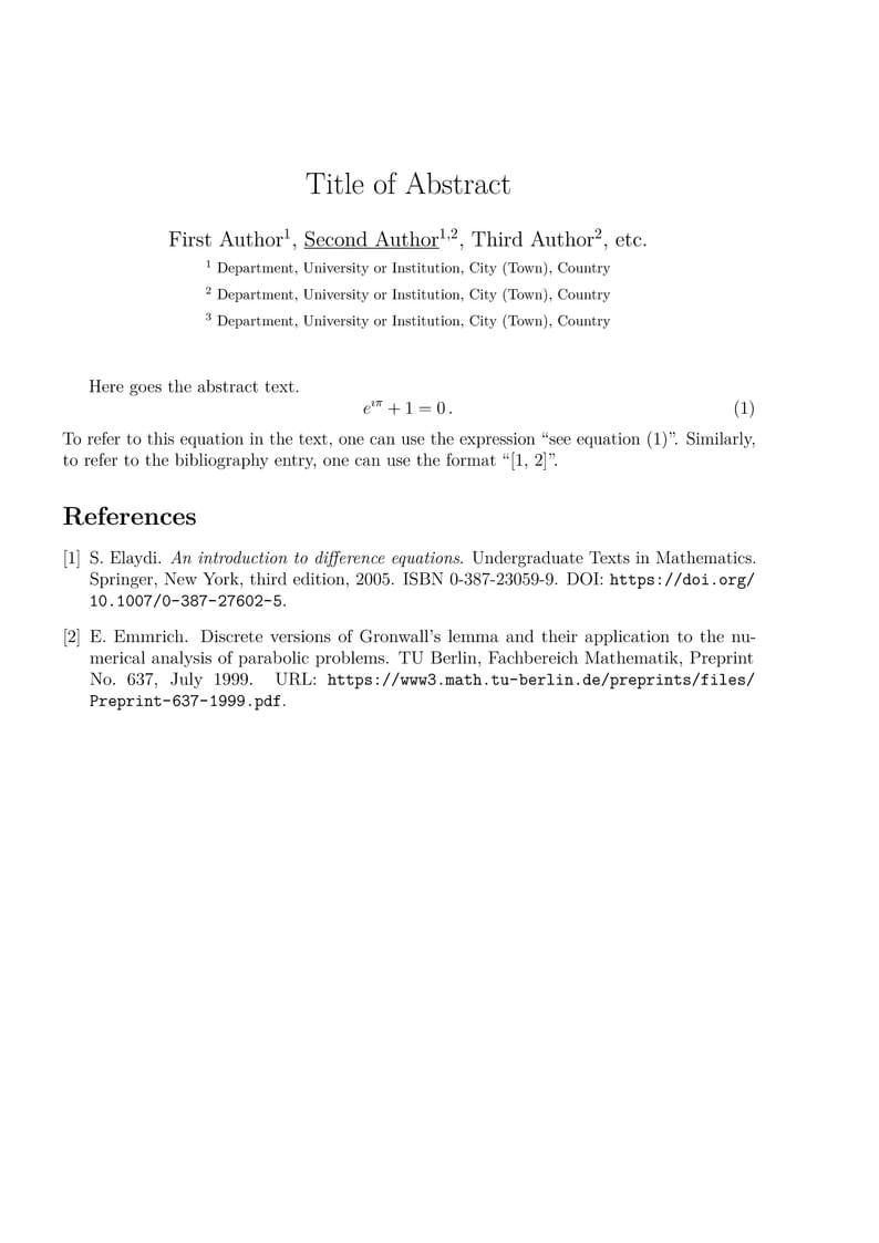 TAPDE Workshop 2023 (Abstract Template)