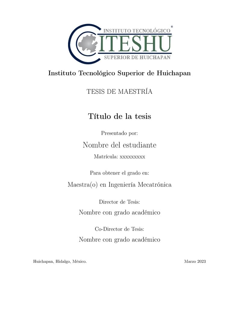 Plantilla Tesis Maestria ITESHU