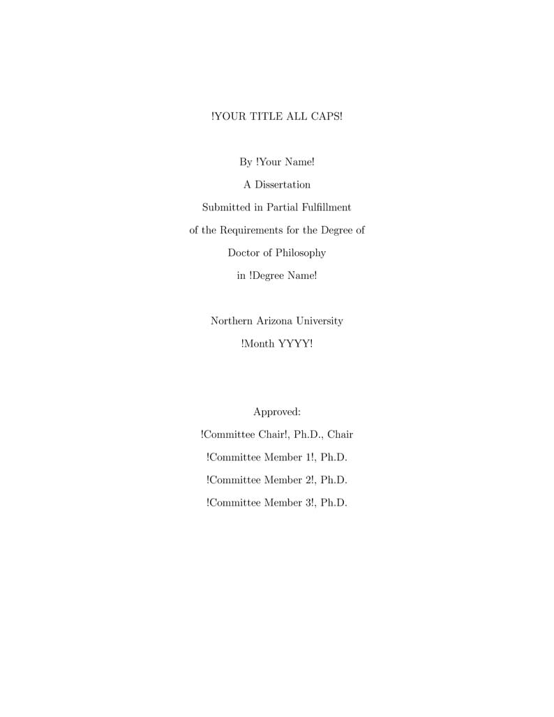 Dissertation Template (NAU)