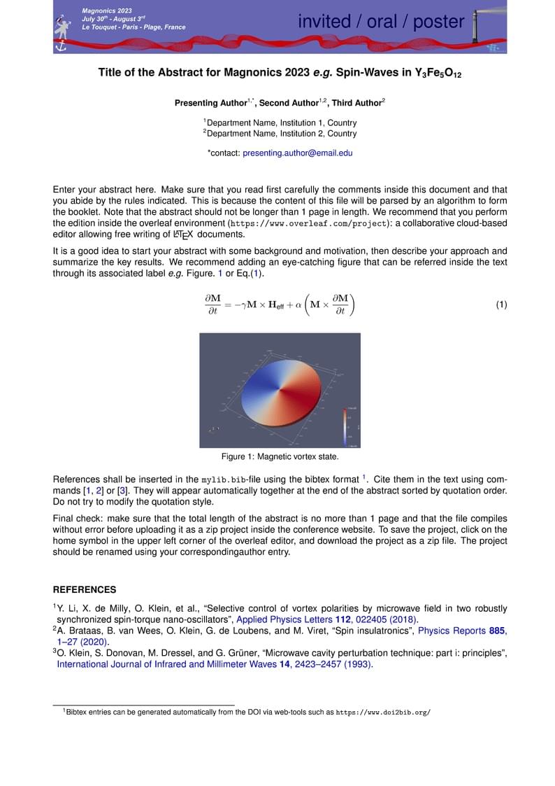 Magnonics 2023 Abstract template